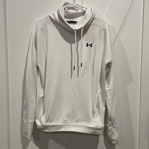 Under Armour Women's Size M Pullover Sweatshirt Cowel Neck White Athletic Hoodie - Picture 1 of 5